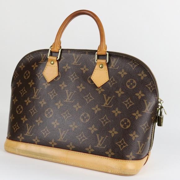 Louis Vuitton Alma MM Monogram Canvas Leather Satchel - Picture 15 of 15